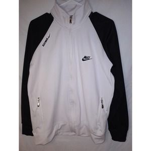 Nike White Black Athletic Women's Jacket Size M 100% Cotton